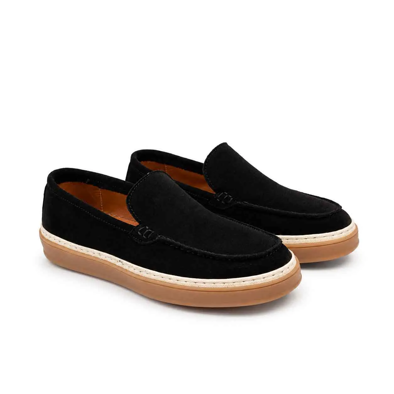 Mocassin pour homme 011 Noir daim miniature